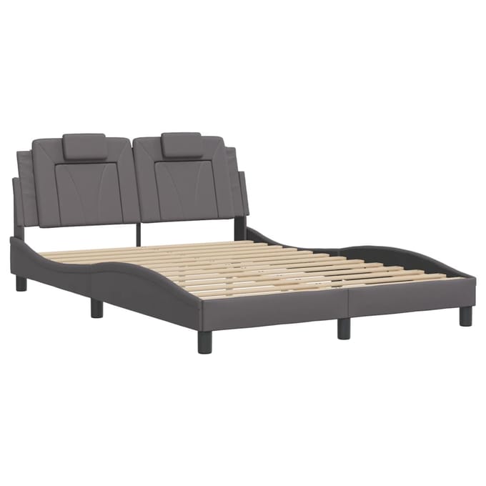 vidaXL - Bedframe - "Viana" - met - LED - zonder - matras - grijs - 140x190 - cm