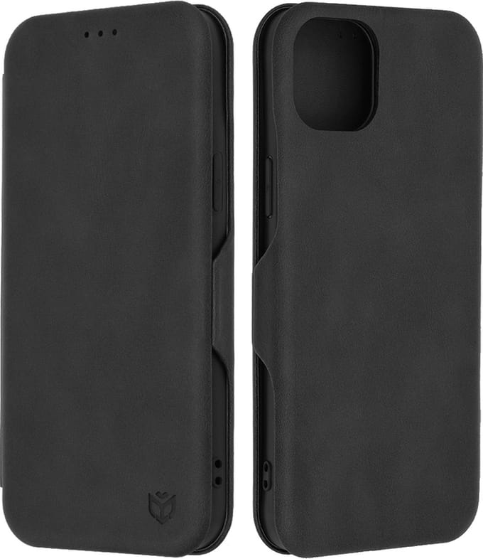 Hoesje geschikt voor Apple iPhone 15 Plus - Techsuit Safe+ Book Wallet Case - Zwart