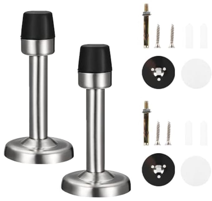 Deurstoppers met rubberen bufferbumper - Geluidsdemping en wandbescherming (2 stuks)