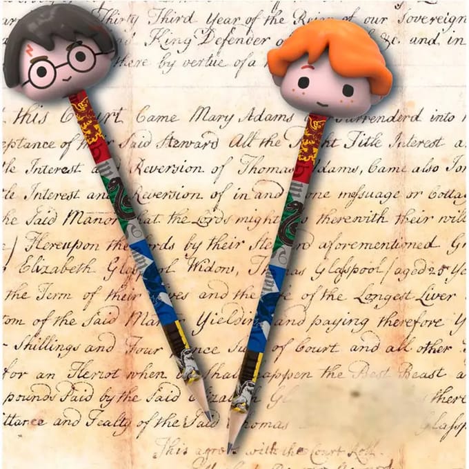 Pen met 3d gummen Blue Sky Studios Harry Potter (x2)