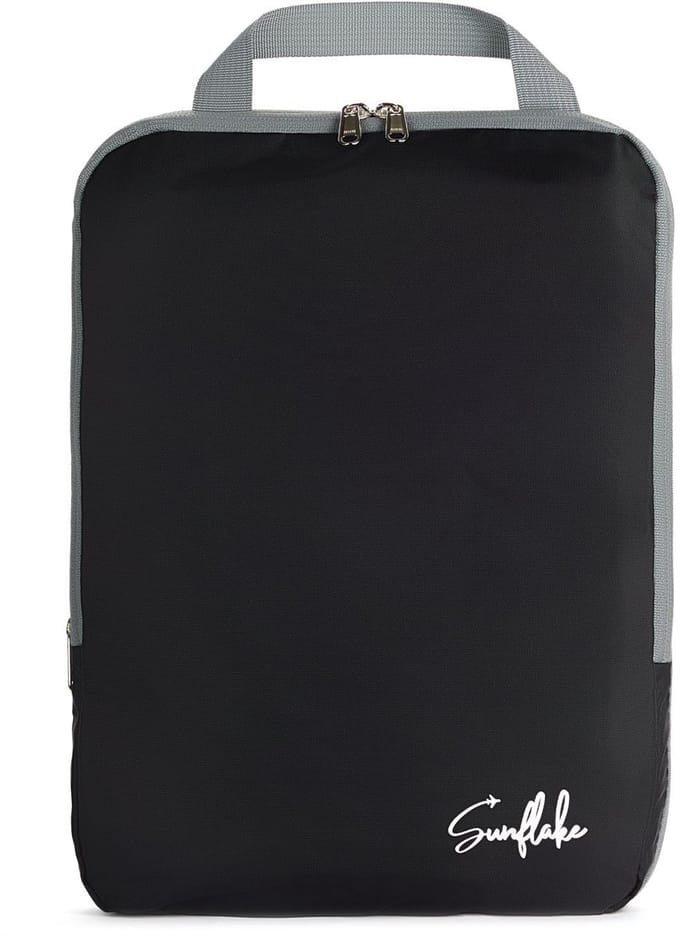 Packing Cube met Compressierits - Losse Compressie Cube - M - Zwart | Sunflake