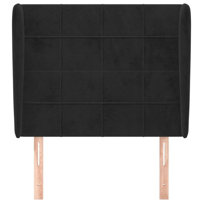 vidaXL - Hoofdbord - met - randen - 93x23x118/128 - cm - fluweel - zwart