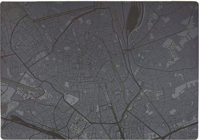 Place Maps Placemat Stadskaart Amsterdam - Kunstleer - Champagne - 1 Stuk