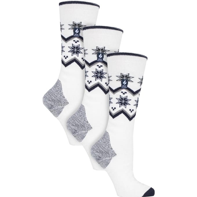Heat Holders - 3 paar Ultra Lite dames skisokken - Crème Fairisle