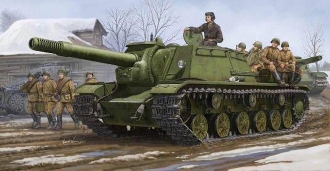 Trumpeter Modelbouwpakket Auto - 01571 Soviet SU-152 - Self-propelled Heavy Howitzer Plastic - 1:35 - Modelbouw