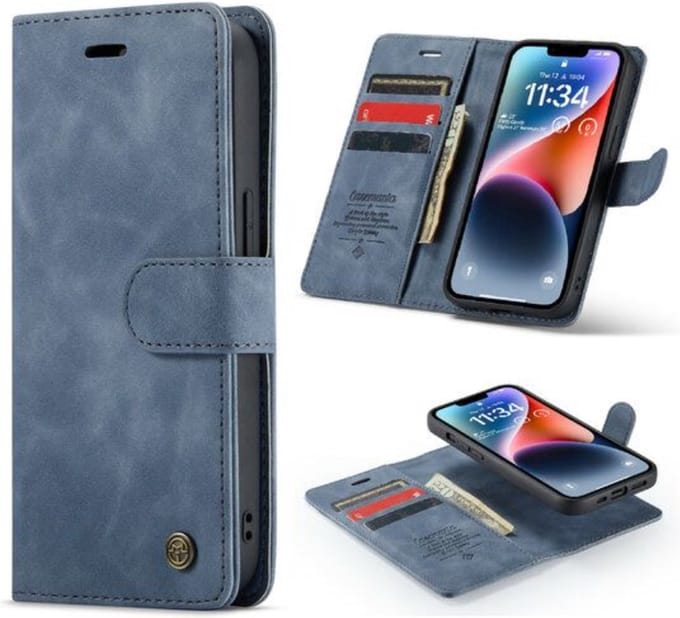 Cityhoesje â“ Bookcase 2in1 â“ Geschikt voor Samsung A15 â“ Incl. Pasjeshouder-Grijs