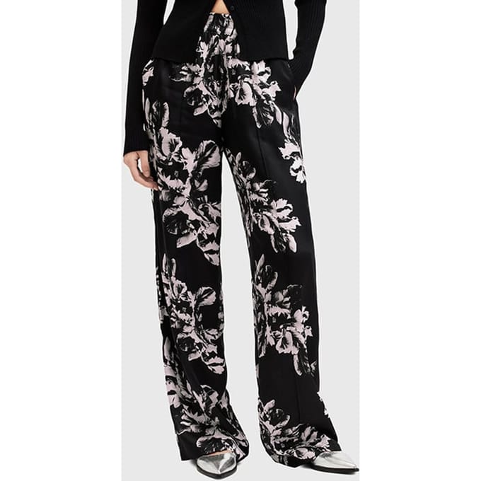 AllSaints Charli Trouser Monica Black Größe: 2 | Ausgestellte Hosen Outlet | Damen | Schwarz