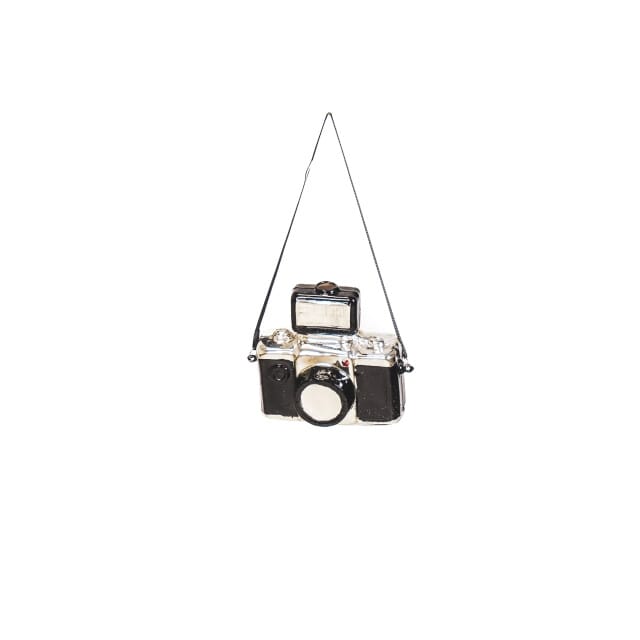 Housevitamin-Kersthanger - Camera - Glas - Zwart/ Zilver - 9,5x5x9cm