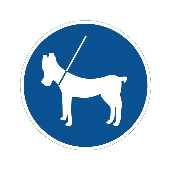 Honden aan de lijn bord - kunststof 150 mm