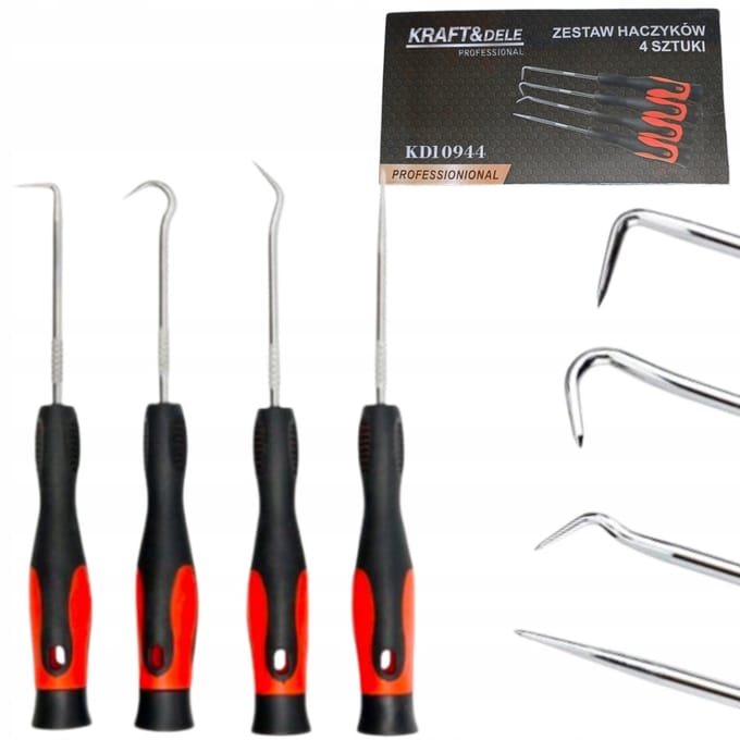 Kraft&Dele Set van 4 O-ring Haken met Antislip Handvatten
