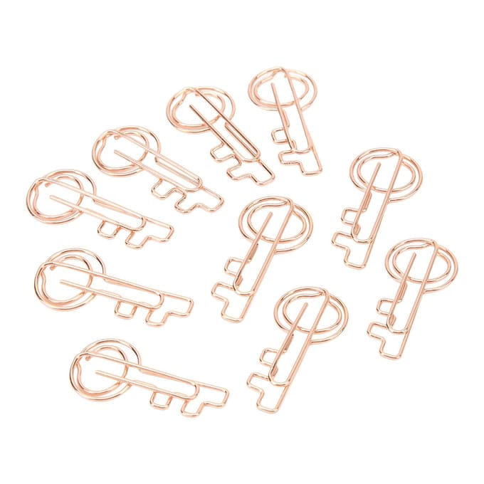 40 STUKS Sleutel Paperclip Metaal Plating Draagbaar Slipvast Heldere Kleur Compact voor Kantoor School beige