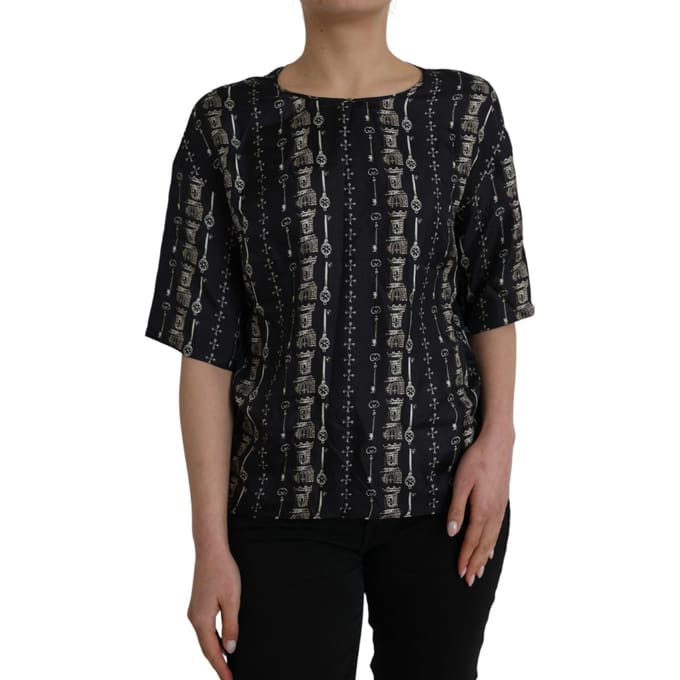 Dolce Gabbana Zijde Top Sleutelprint