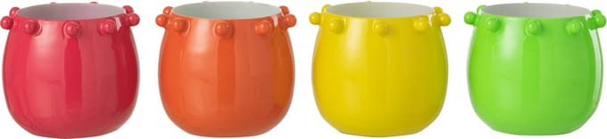 J-Line kaarshouder Cactus - metaal - mix - large - 4 stuks