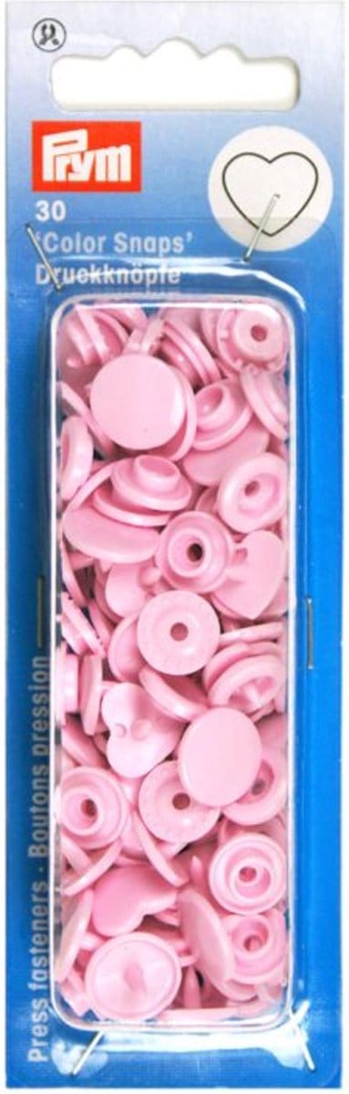 Drukknoop ColorSnaps Hart roze 30 st. - Drukknopen Color Snaps - Prym