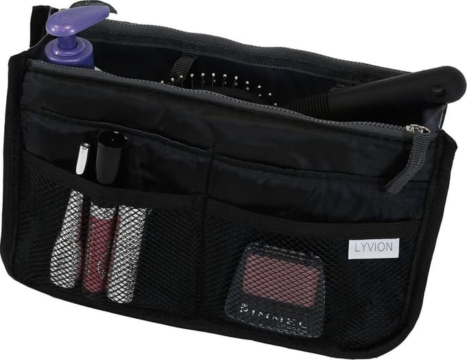LYVION - Tas Organizer - Bag in Bag - Bag Organizer - 11 Vakken en Ritssluiting - Zwart