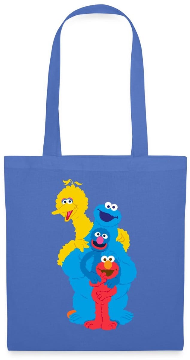 Sesamstraat Elmo Grobi Koekiemonster En Bibo Tas Van Stof Schoudertas