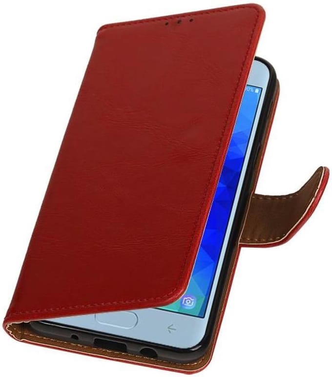 Rood Pull-Up Booktype Hoesje voor Samsung Galaxy J3 (2018)