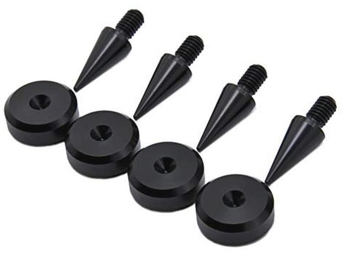 Aluminium Luidspreker Spikes M8 - 20mm Onderleggers (4 stuks)