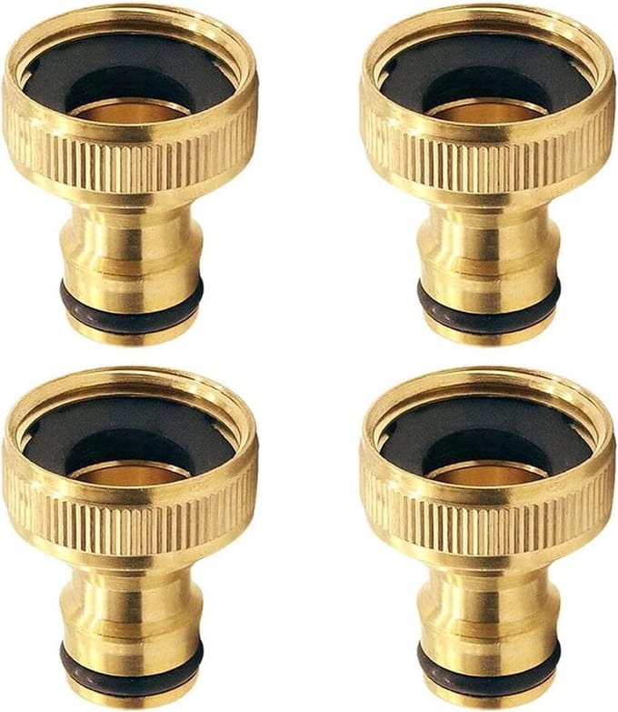 3/4 inch binnendraad messing 4 stuks messing slangaansluiting, 3/4 inch tuinslang snelkoppeling adapter, tuinslang koppeling, slangkoppeling