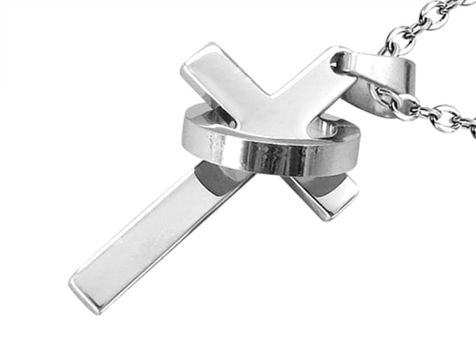 Amanto Ketting Daha - 316L Staal - Kruis - 19x32.5mm - 60cm