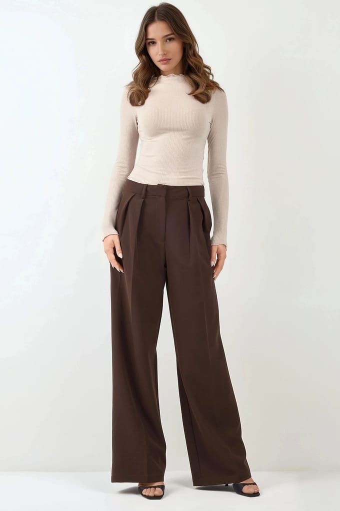 Textuur Crew Neck Lange Mouwen Top