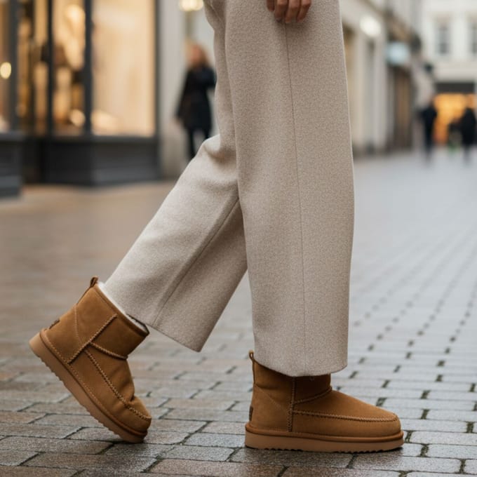 Warmbat Wallaby Stitch Winterboots cognac Suede - Maat 44