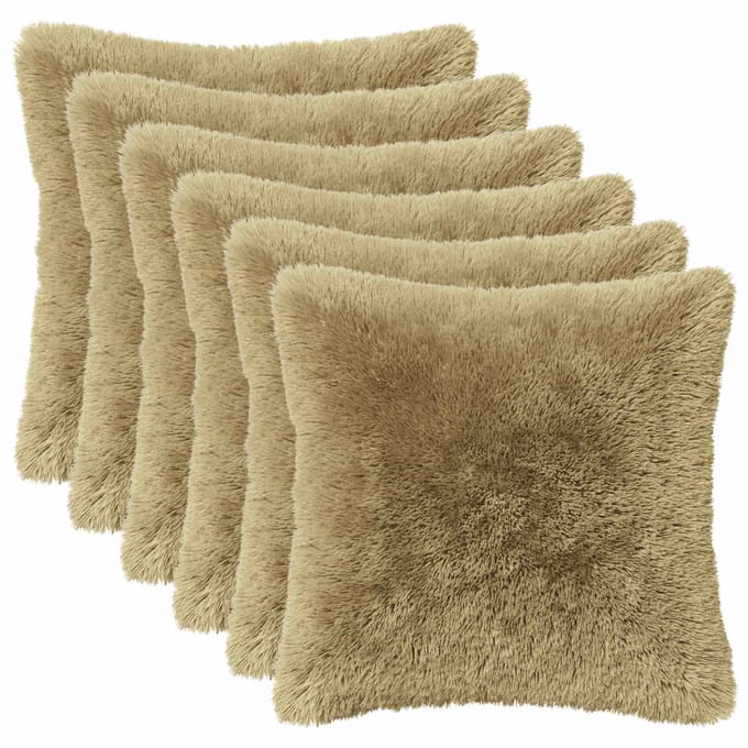 vidaXL - Kussensloop - 6 - pcs - HEERLEN - Lichtgroen - 30 - x - 30 - cm - PV - Fleece