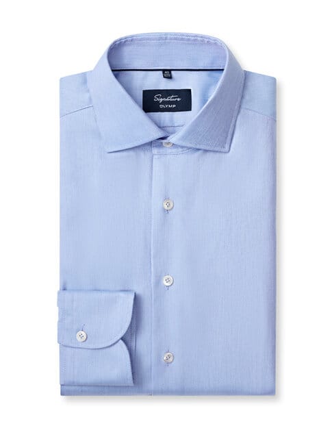OLYMP Signature Overhemd, Tailored Fit, Signature Kent, Bleu