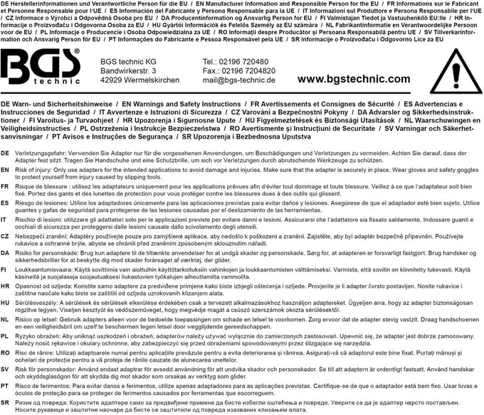 BGS Dopsleuteladapter 1/4 - 3/8