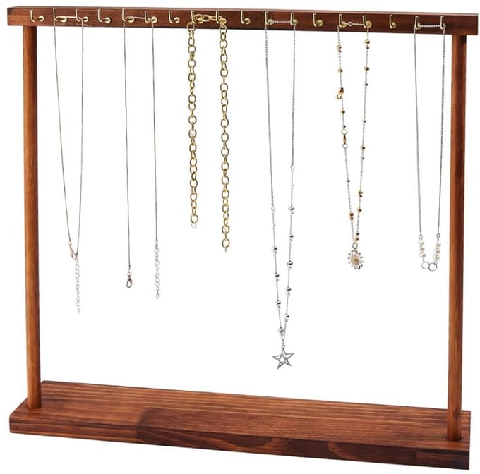 Dailygoods - Houten Halskettingen Displaystandaard met 18 Haken