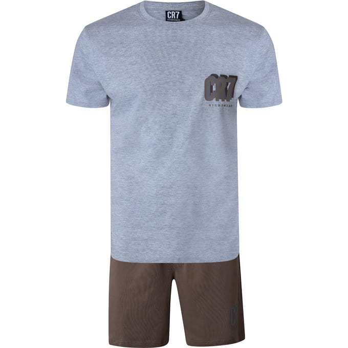 CR7 Heren Pyjama volwassenen kort (Grijs/Bruin)