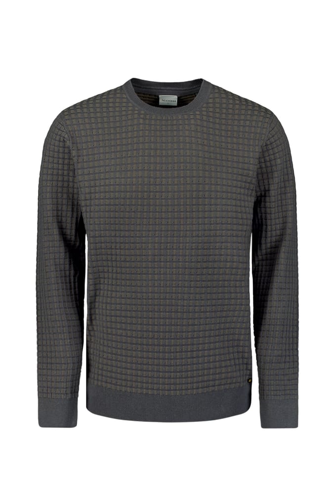 No Excess Pullover Crewneck Square Knit Dark Grey Größe: S | Pullover Outlet | Herren | Grau