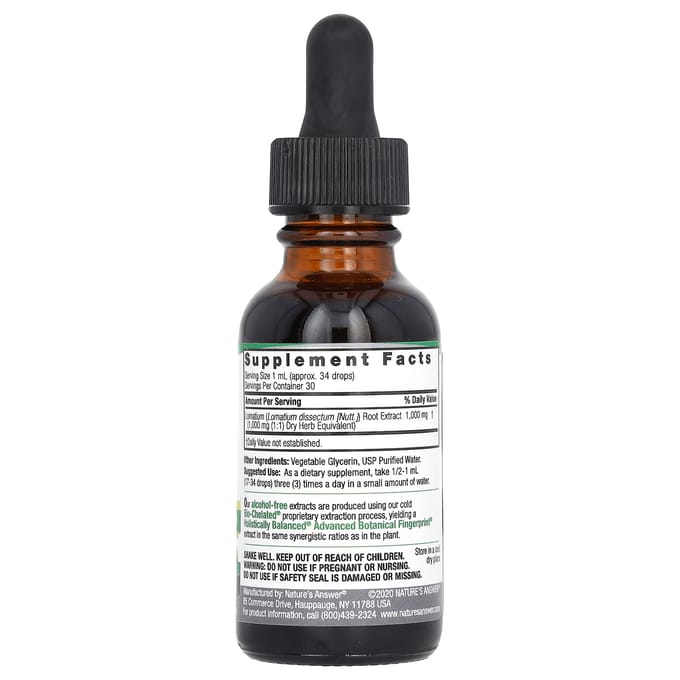 Nature'S Answer, Lomatium Wortel, Alcoholvrij, 1.000Mg, 30Ml(1 fl oz)