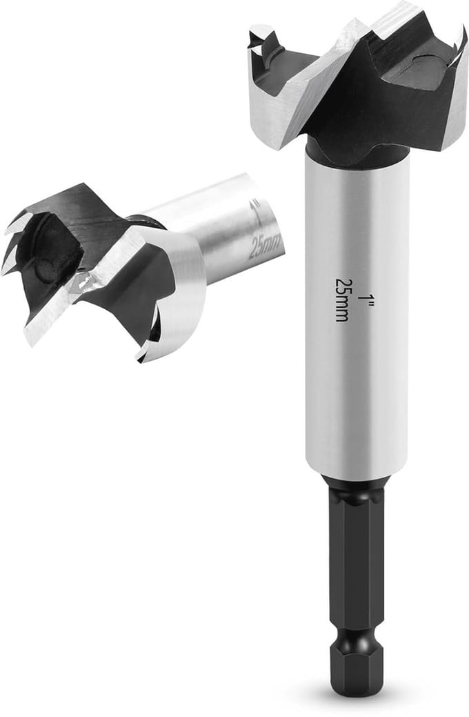 Forstnerboor 25 mm - platte vleugelboor - houtboor met zeskantschacht - ideaal voor precisiewerk - ShopVlot