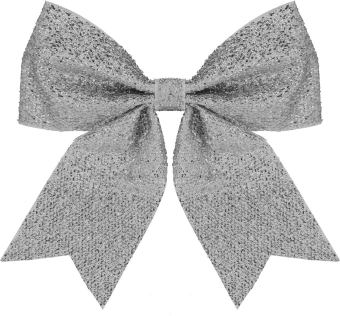 Springos Kersthanger | Kerstversiering | Kerstdecoratie Voor Binnen | Kerststrik | Zilver | 20 cm | 1 Stuk