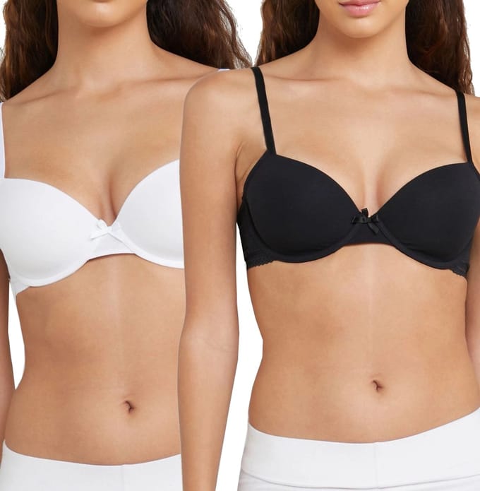 Dorina BH's 2-Pack - Katoen - Lila - 80 - Wit