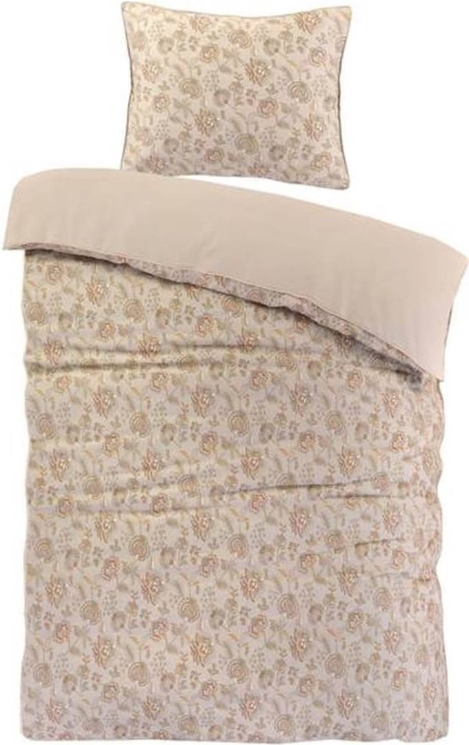 Papillon Freya Dekbedovertrek - Eenpersoons - 140x200/220 - Beige