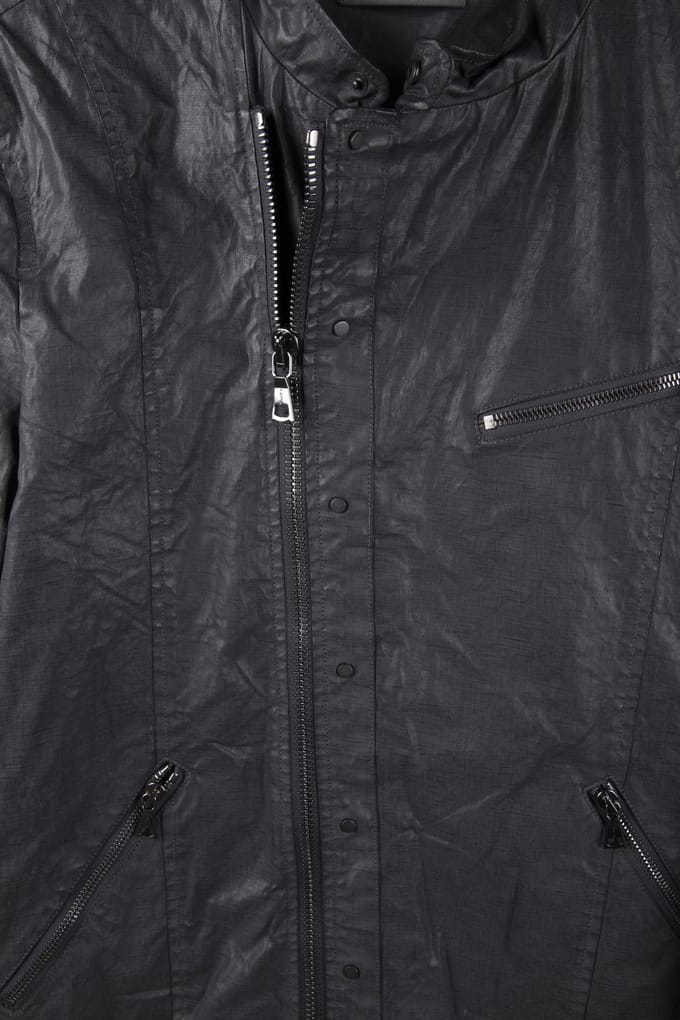 John Varvatos Slim Fit Asymmetric Snap/ Seal Grey Größe: 46 | Lederjacken Outlet | Herren | Grau