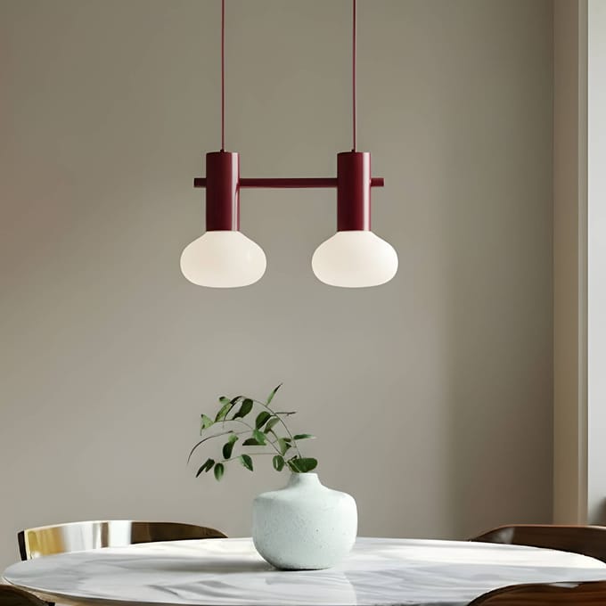 ALDEX Hanglamp Flo, rood, 2-lamps, glas