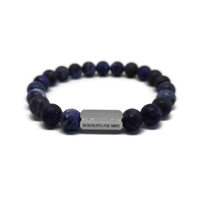 Armband Heren - Natuursteen - Blue Quero - Medium 17cm