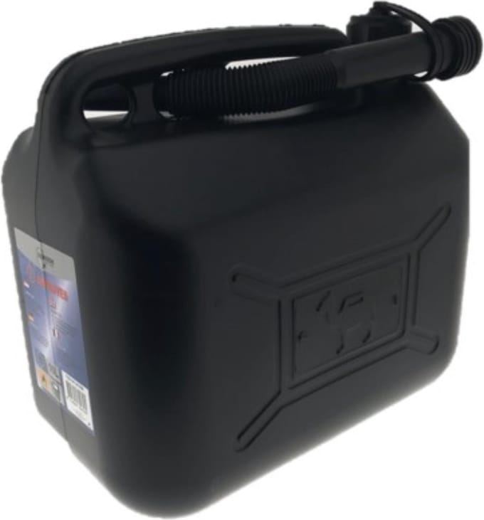 Benson Jerrycan met tuit - 10 liter - zwart - stevig en duurzaam