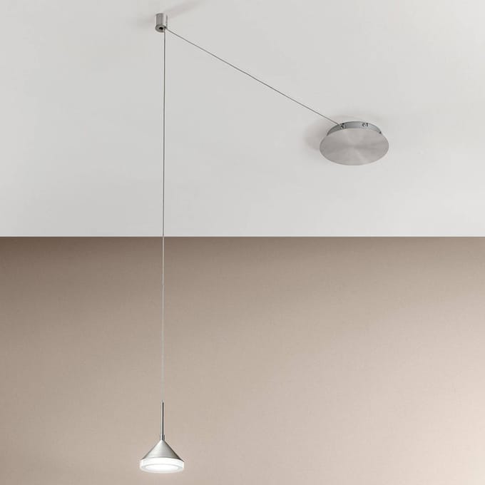 Fabas Luce LED hanglamp Isabella, 1-lamp, alu