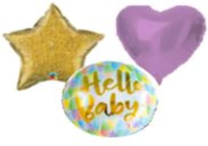Boeket Folieballonnen - Hello Baby - 3 stuks