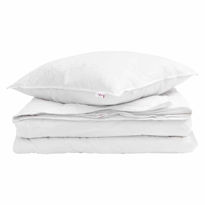 vidaXL - 2-in-1 - Dekbedovertrek - met - kussen - 2 - st - Wit - Donsveer