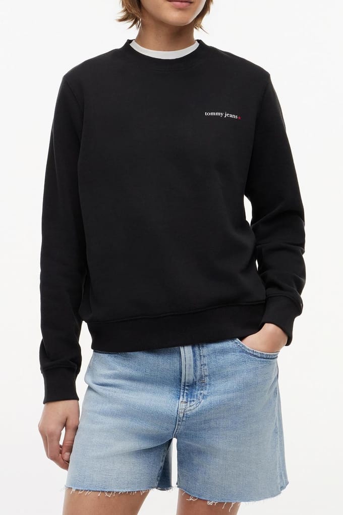 Tommy Hilfiger Regular Ess Logo Black Größe: M | Longsleeves Outlet | Damen | Schwarz
