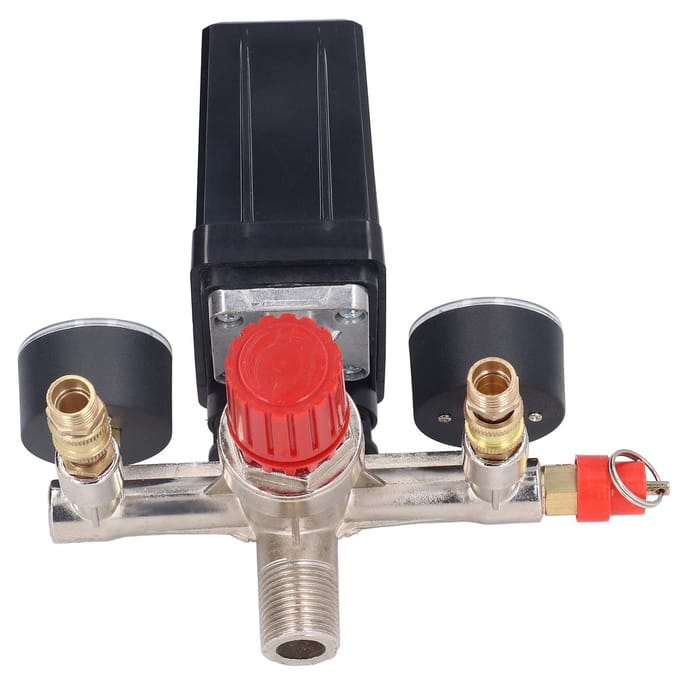 Luchtcompressor Drukklep Kit Verticale Schakelaar Verdeelstuk Regulator 90?120PSI AC 100240V