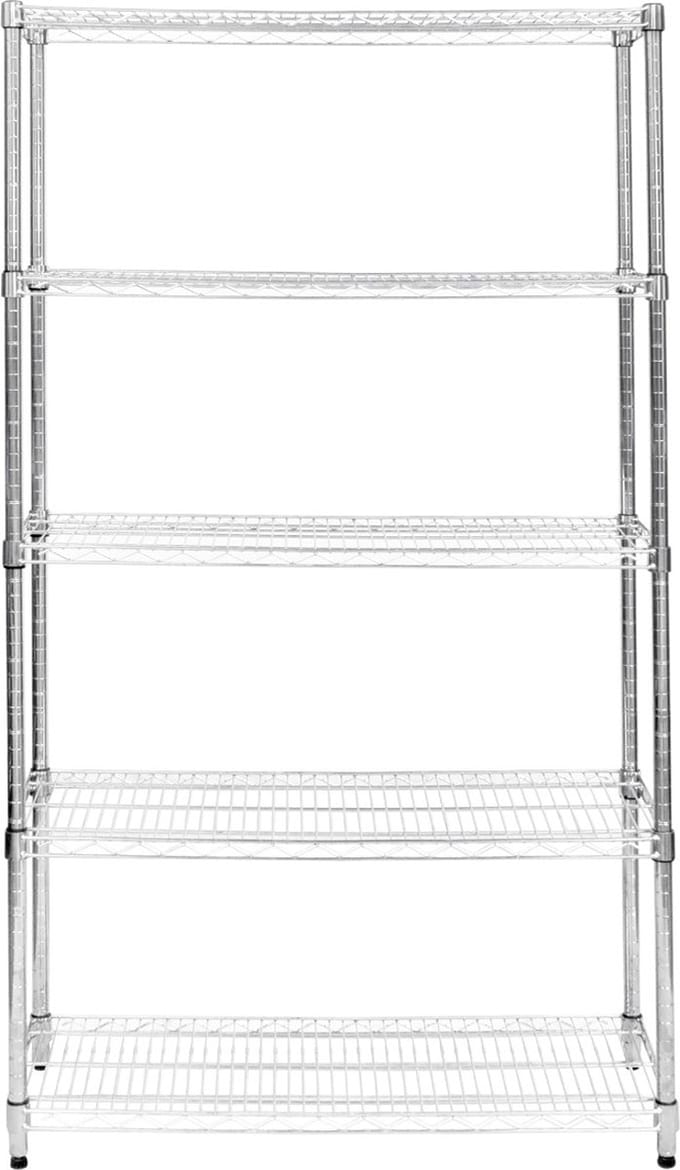 Draadrek - zilver - 45cm x 120cm x 180cm - 5-laags verstelbaar