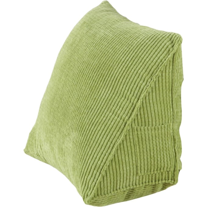 Driehoekskussen Comfortabel leeskussen met ritsvak Driehoekswigkussen Kleine rug groen