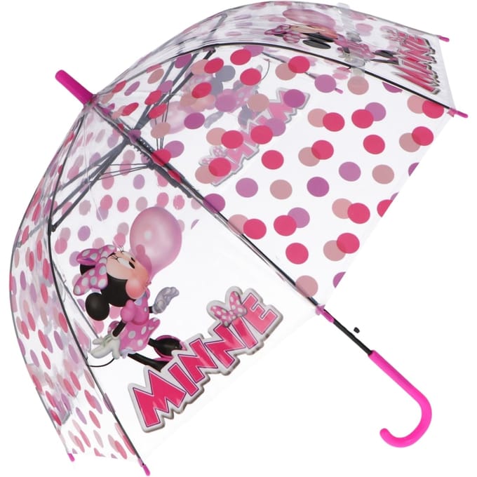 Minnie Mouse Paraplu - Kinderparaplu - Metaal frame - Roze - Transparant