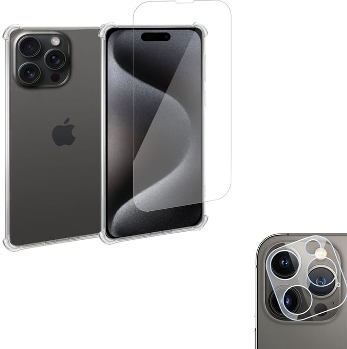 Geschikt voor iPhone 15 Plus Shockproof Hoesje + Screenprotector + Camera Beschermglas – Proteqt+